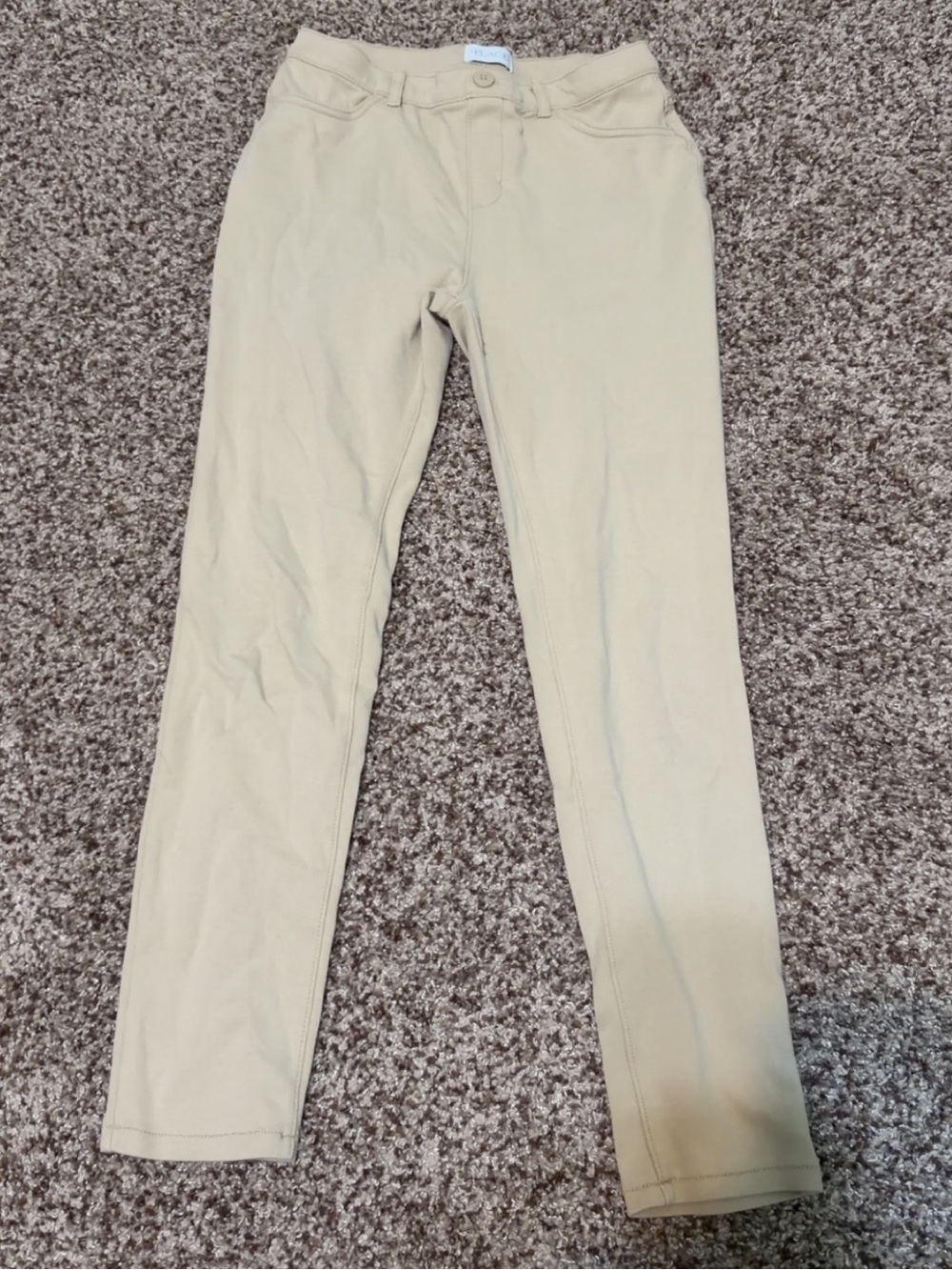 Beige Slim Khaki Pants